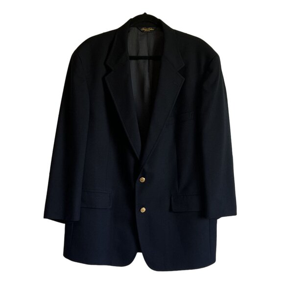 Brooks Brothers Other - Brooks Brothers Brooksease Mens Wool Blazer Jacket 45 RG Navy Gold Button